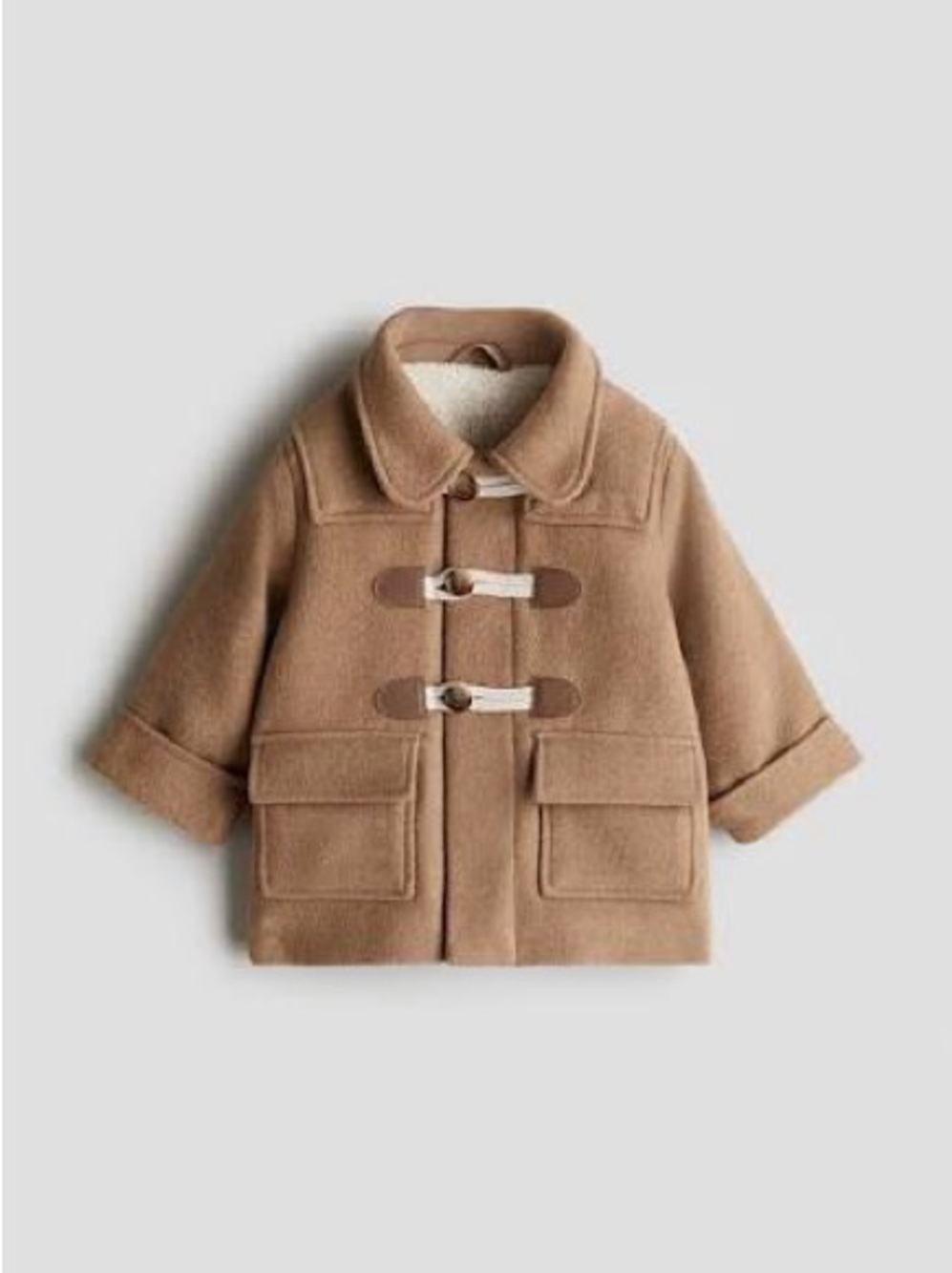 NWT H&M Baby Teddy-Lined Duffle Coat, Size 12 Months